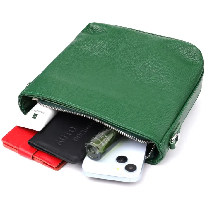 Стильна жіноча шкіряна сумка на кожен день. Vintage 22913 Зелений