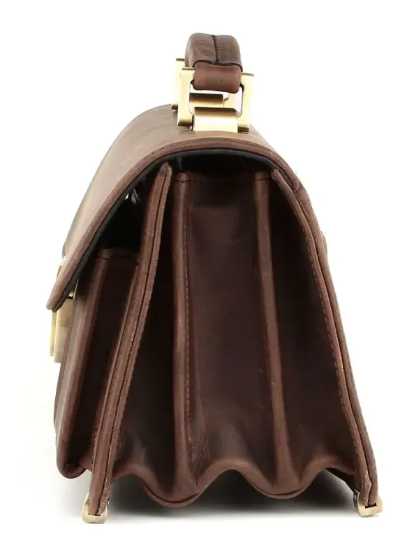 Барсетка SHVIGEL 00528 із вінтажної шкіри Коричнева