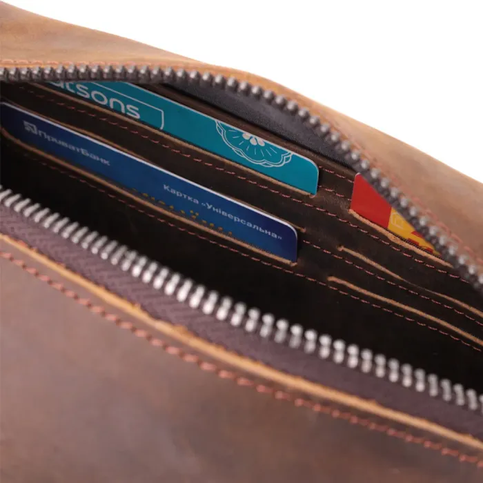 Чоловіча барсетка у вінтажному стилі з натуральної шкіри Vintage 15109 Коричневий