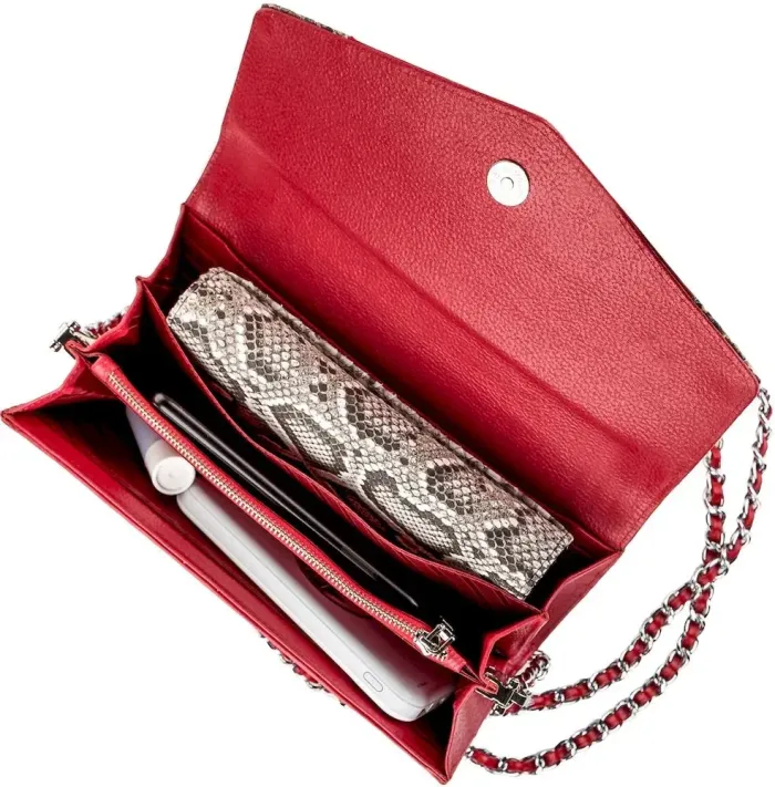 Сумка-клатч STINGRAY LEATHER 18216 із натуральної шкіри морського ската Червона