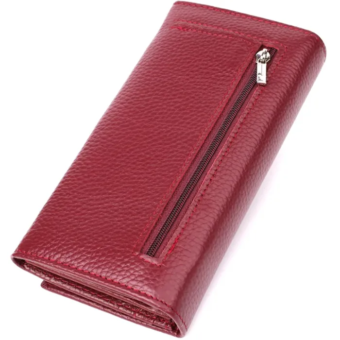 Практичний вертикальний гаманець із натуральної шкіри ST Leather 23085 Бордовий