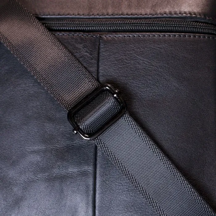 Практична чоловіча сумка Vintage 20823 шкіряна Чорний