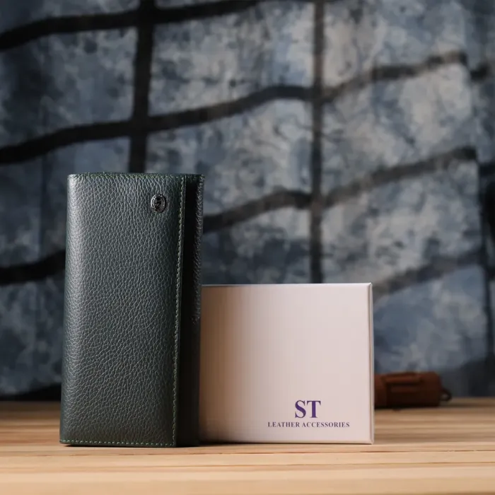 Модний гаманець для жінок із натуральної шкіри ST Leather 23099 Зелений