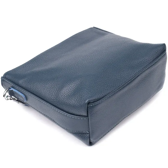 Повсякденна сумка жіноча на плече з натуральної шкіри Vintage 22911 Блакитний