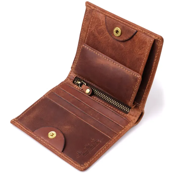 Вертикальний чоловічий гаманець з матової натуральної шкіри Tony Perotti 20833_1 (1165 whisky) Світло-коричневий