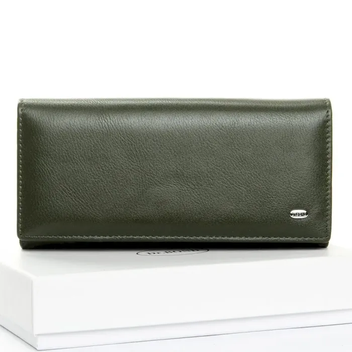 Жіночий гаманець Classic шкіряний Dr.Bond W1-V-2 dark-green