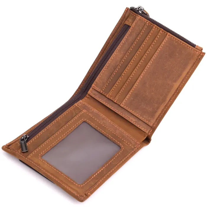 Практичний гаманець для чоловіків з натуральної шкіри 22856 Vintage Коричневий