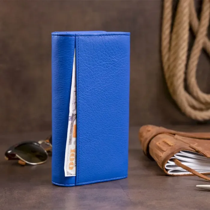 Гаманець шкіряний у дві додавання жіночий ST Leather 19285 Синій