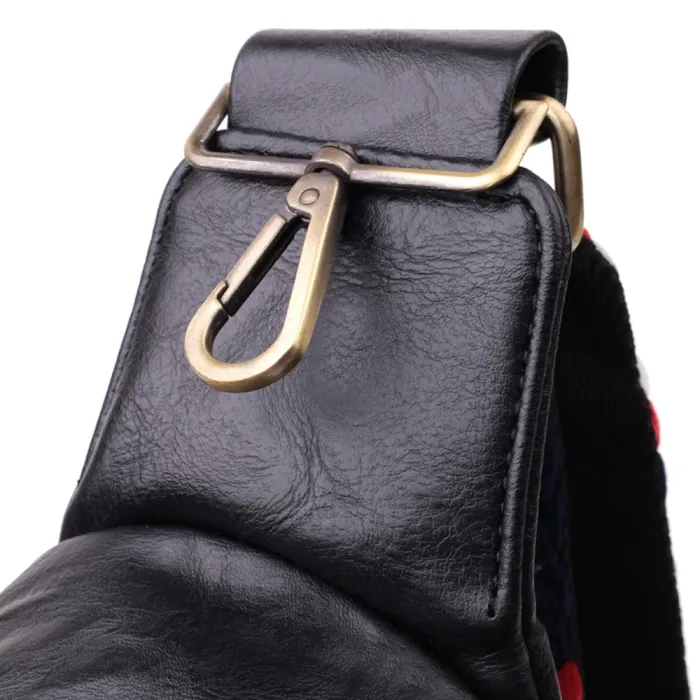 Жіночий слінг сумка через плече з екошкіри Vintage 15117 Чорний