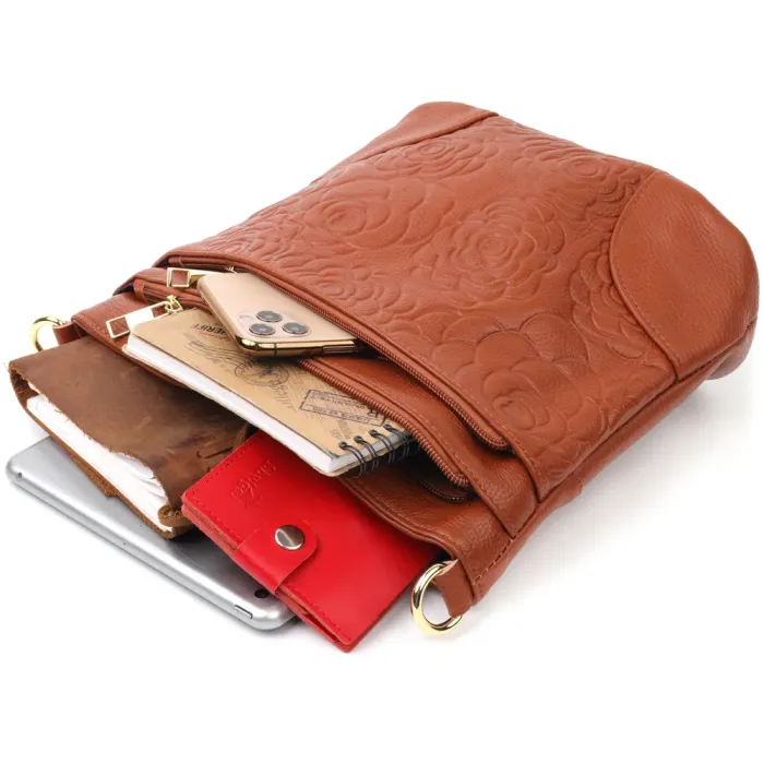 Ніжна жіноча сумка Vintage 15003 шкіряна Коричневий