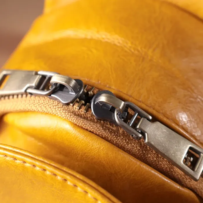 Зручна жіноча слінг сумка через плече з екошкіри Vintage 15118 Жовтий