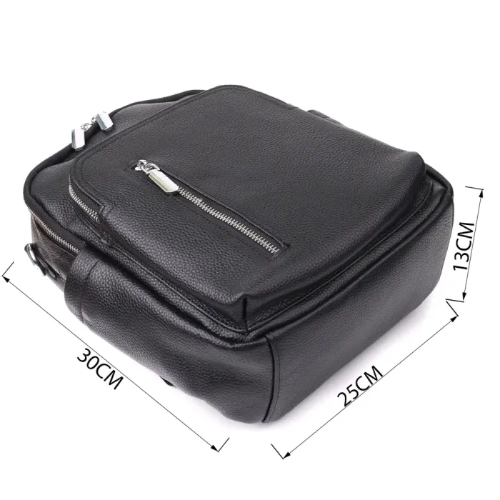 Цікавий жіночий рюкзак з натуральної шкіри Vintage 23059 Чорний