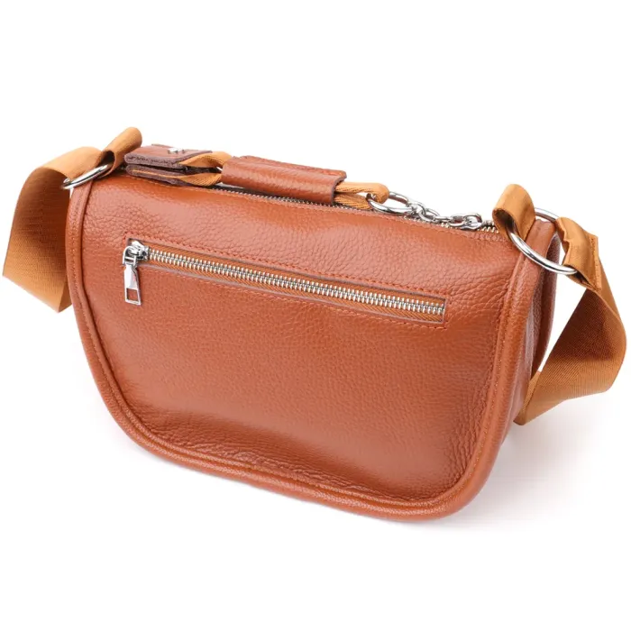 Зручна напівкругла сумка для жінок з натуральної шкіри Vintage 22906 Коричневий