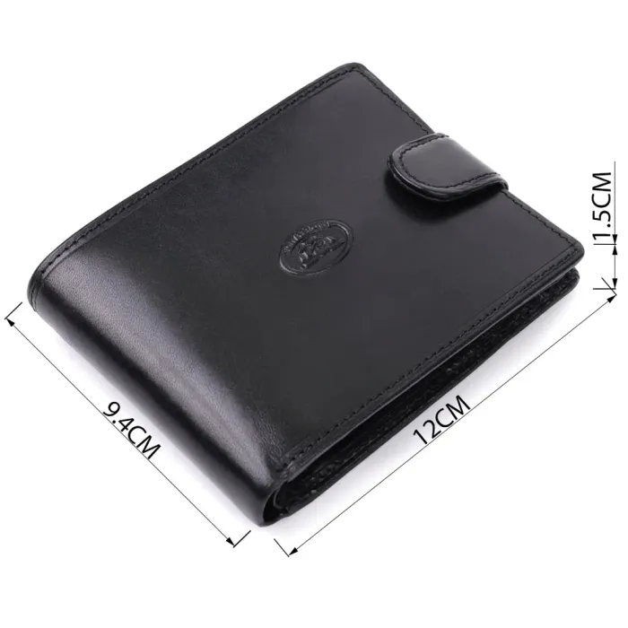 Гаманець чоловічий з гладкої натуральної шкіри Tony Perotti 20853_1 (396A-Q nero) Чорний