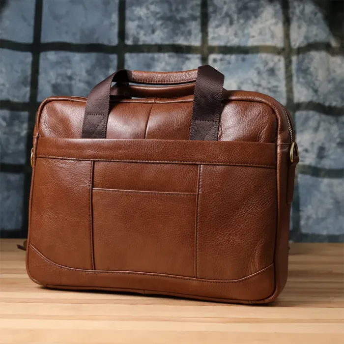 Чоловічий діловий портфель з натуральної шкіри Vintage 23038 Коричневий