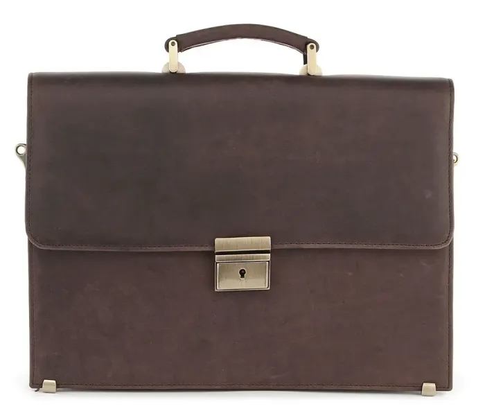 Портфель SHVIGEL 00752 із вінтажної шкіри Коричневий