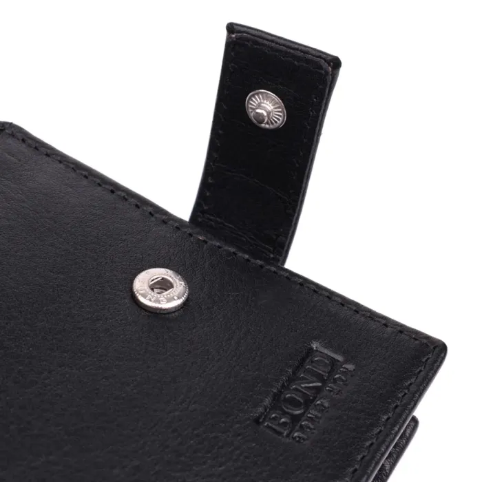 Місткий чоловічий гаманець з натуральної шкіри BOND 22861 Чорний