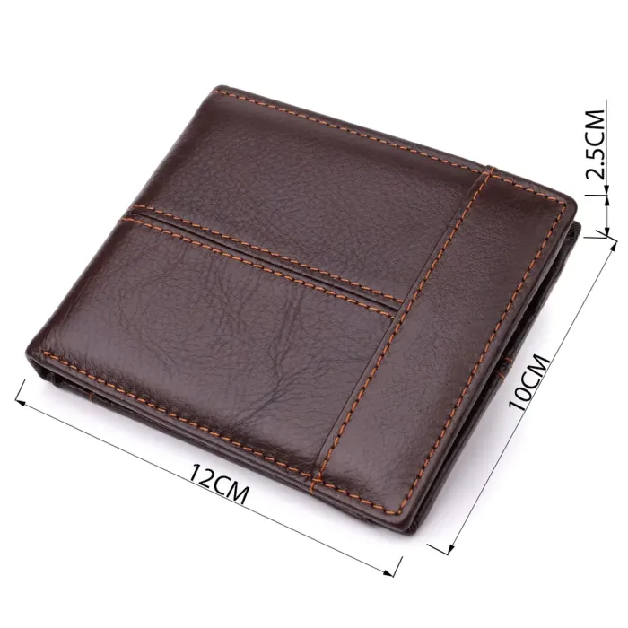 Горизонтальний стильний гаманець з натуральної шкіри Vintage 22888 Коричневий