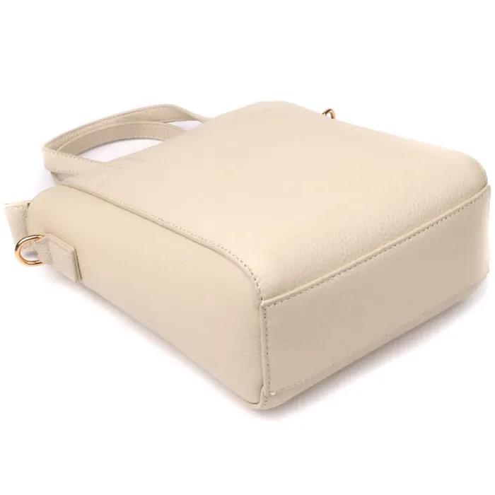 Сумка для жінок із натуральної шкіри з модним трапецієподібним кроєм Vintage 22917 Білий