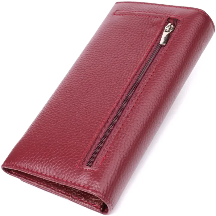 Практичний гаманець для жінок із натуральної шкіри ST Leather 23098 Бордовий