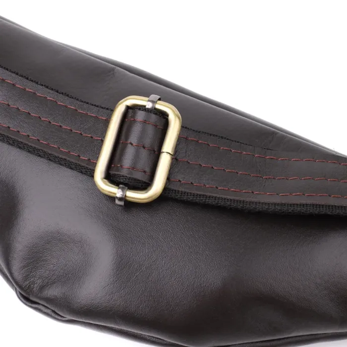 Бананка для чоловіків з гладкої натуральної шкіри Shvigel 23135 Коричневий