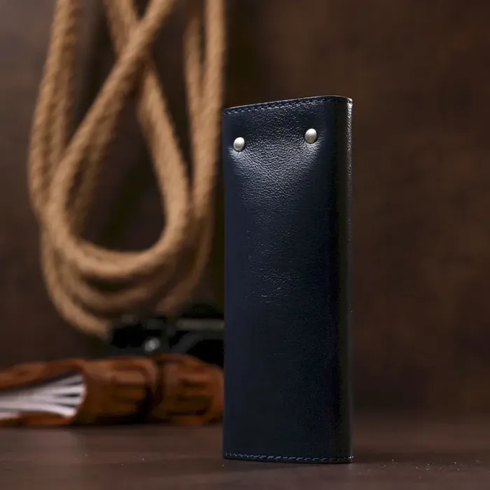 Практична шкіряна ключниця Shvigel 16533 Синій