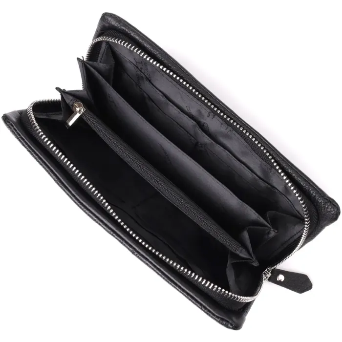 Жіночий шкіряний гаманець-клатч із відділенням під телефон ST Leather 23101 Чорний