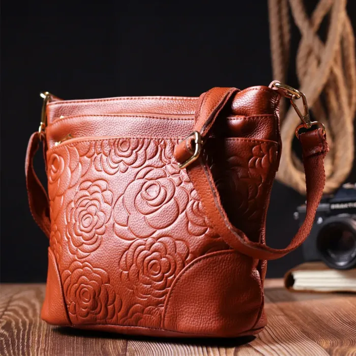 Ніжна жіноча сумка Vintage 15003 шкіряна Коричневий