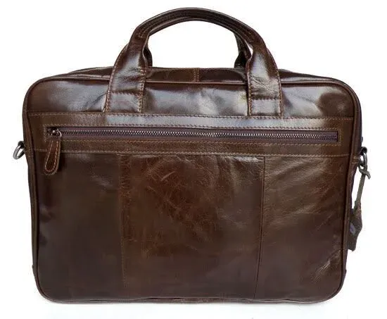 Шкіряна сумка для ноутбука роботи поїздок та документів Vintage 14152 Коричнева