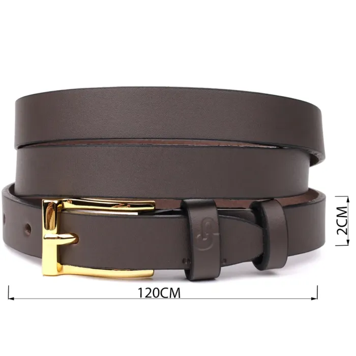 Елегантний вузький шкіряний ремінь для жінок GRANDE PELLE 22952 Червоний