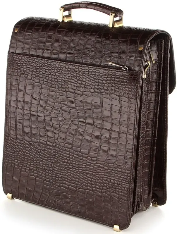 Портфель SHVIGEL 00361 із натуральної шкіри Коричневий