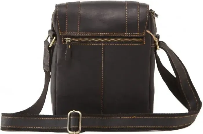 Сумка месенджер Vintage 14573 шкіряна Чорна