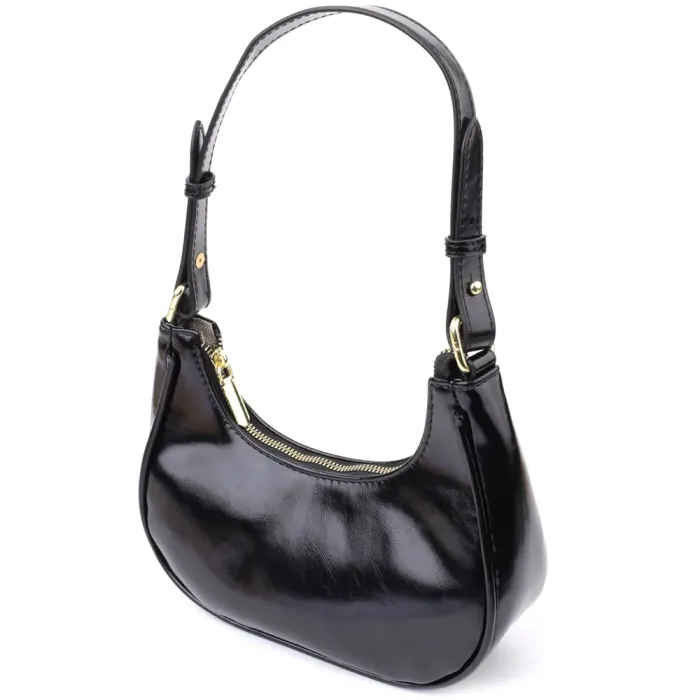 Лакова сумка на плече з екошкіри Vintage 15150 Чорний