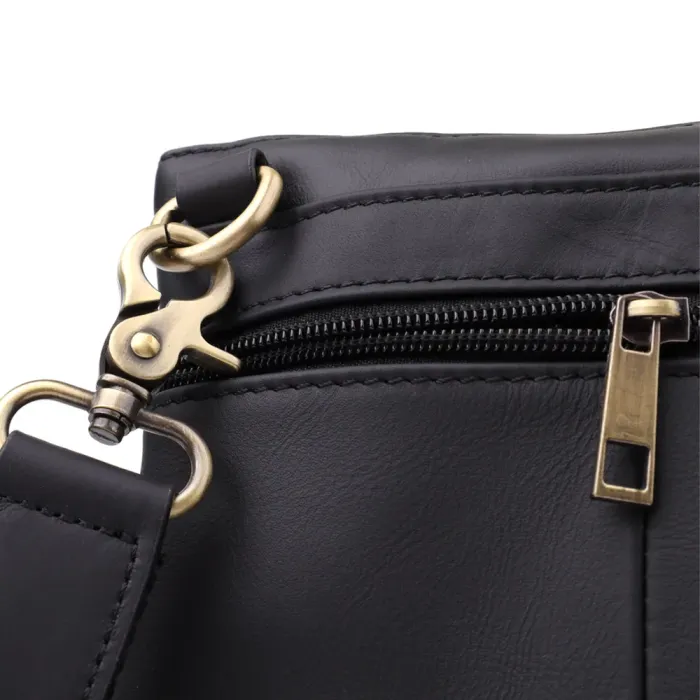 Повсякденна чоловіча сумка з натуральної шкіри Vintage 23037 Чорний