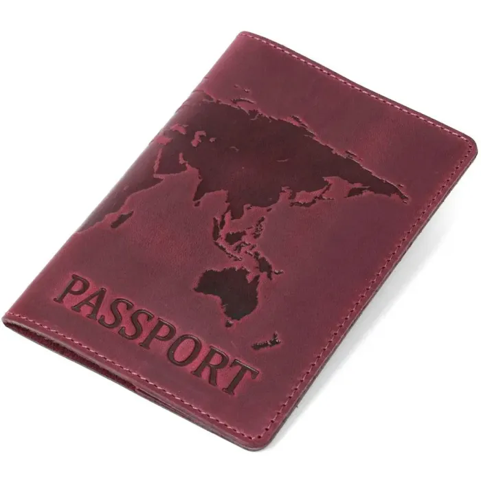 Замечательная кожаная обложка на паспорт Shvigel 16551 Бордовый