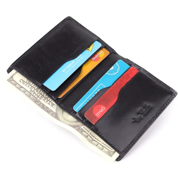 Невеликий гаманець для чоловіків з натуральної глянсової шкіри Tony Perotti 20898_1 (3549 nero) Чорний