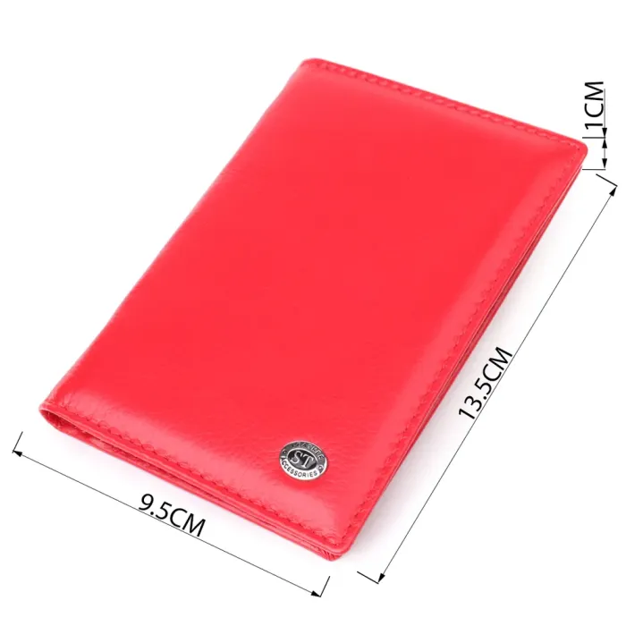 Яскрава обкладинка на паспорт універсального формату із натуральної шкіри ST Leather 23080 Червоний