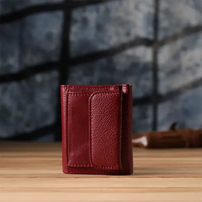 Мініатюрний жіночий гаманець із натуральної шкіри ST Leather 23082 Бордовий