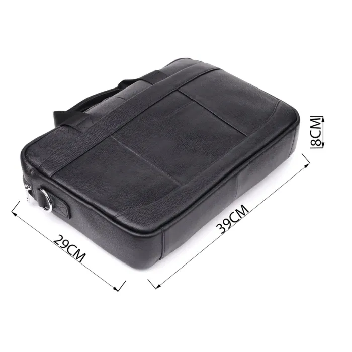 Діловий портфель для чоловіків із натуральної шкіри Vintage 23039 Чорний