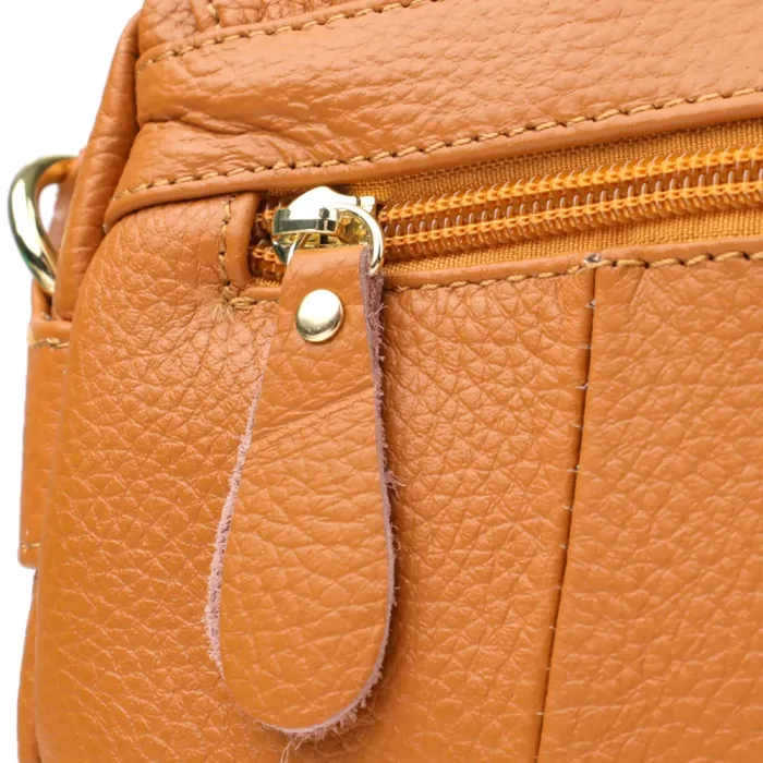 Містка повсякденна сумка з натуральної шкіри для жінок Vintage 22968 Рудий