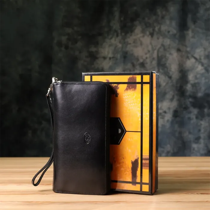 Чоловічий клатч на одне відділення з гладкої натуральної шкіри Tony Perotti 20860_1 (9770 nero) Чорний