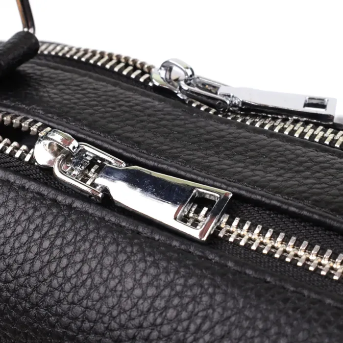 Жіноча сумка на два відділення з натуральної шкіри Vintage 22919 Чорний