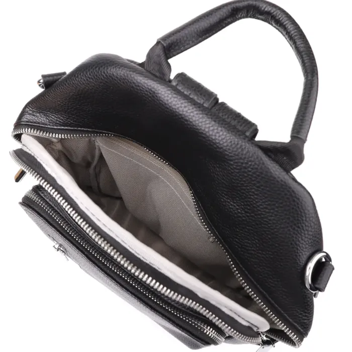 Цікавий жіночий рюкзак з натуральної шкіри Vintage 23059 Чорний