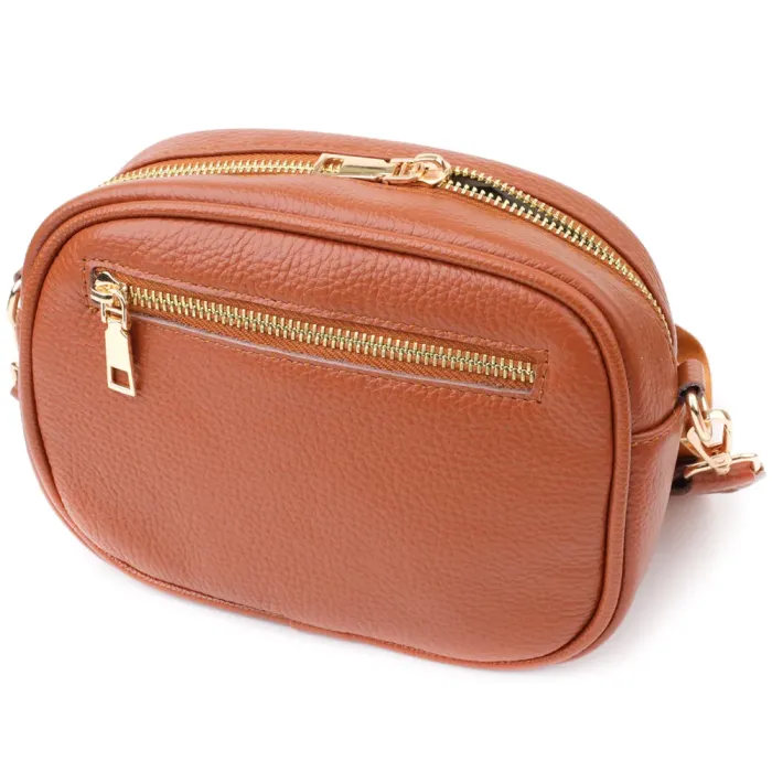 Стьобана сумка для жінок з натуральної шкіри Vintage 22899 Рудий