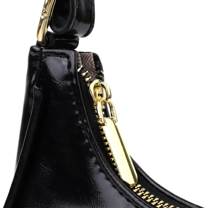 Лакова сумка на плече з екошкіри Vintage 15150 Чорний