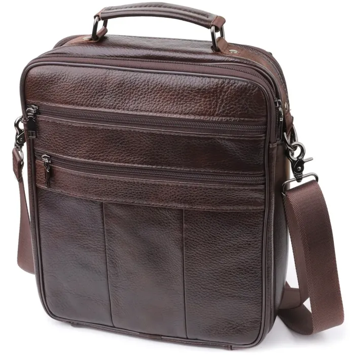 Ділова чоловіча сумка з натуральної шкіри Vintage 23027 Коричневий