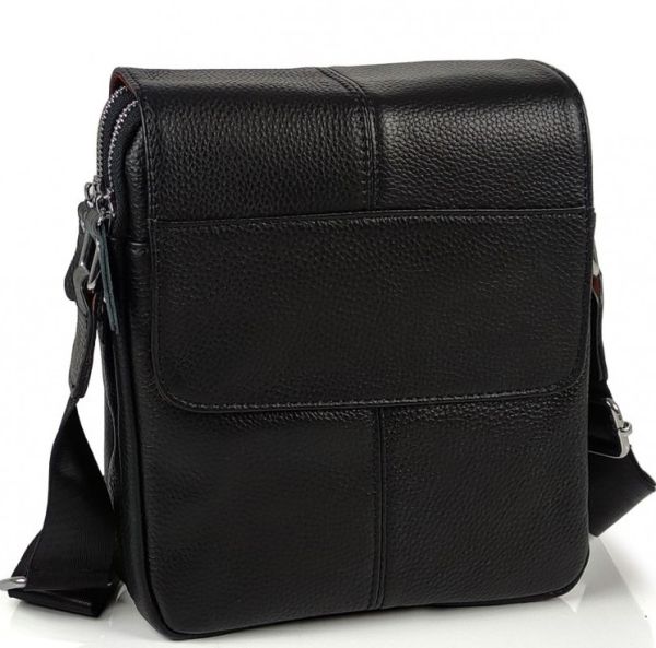 Шкіряна сумка чоловіча 21х24х6, барсетка через плече м'яка, месенджер для гаджетів BEXHILL TD-21334A