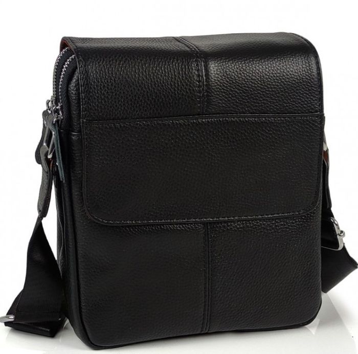 Шкіряна сумка чоловіча 21х24х6, барсетка через плече м'яка, месенджер для гаджетів BEXHILL TD-21334A