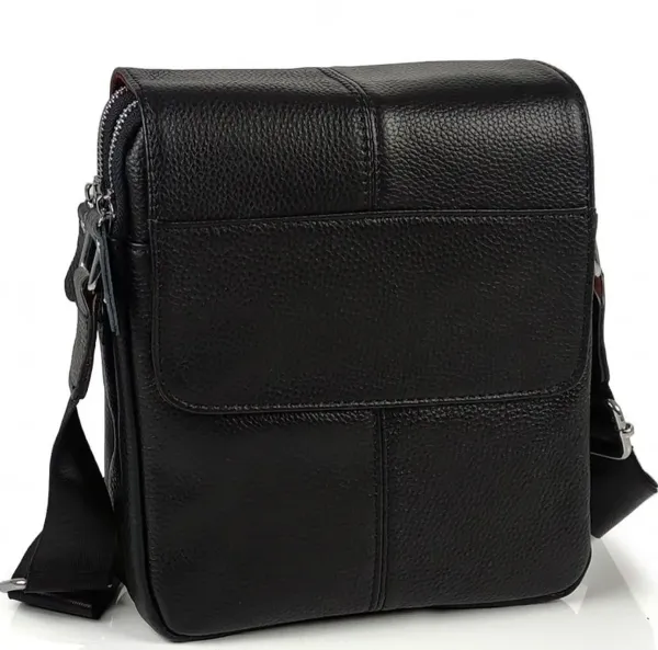 Шкіряна сумка чоловіча 21х24х6, барсетка через плече м'яка, месенджер для гаджетів BEXHILL TD-21334A