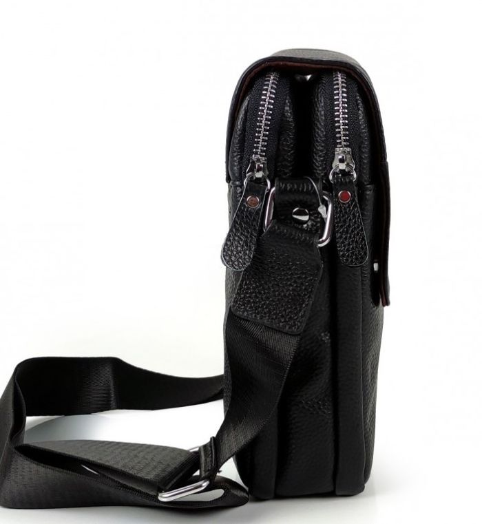 Шкіряна сумка чоловіча 21х24х6, барсетка через плече м'яка, месенджер для гаджетів BEXHILL TD-21334A